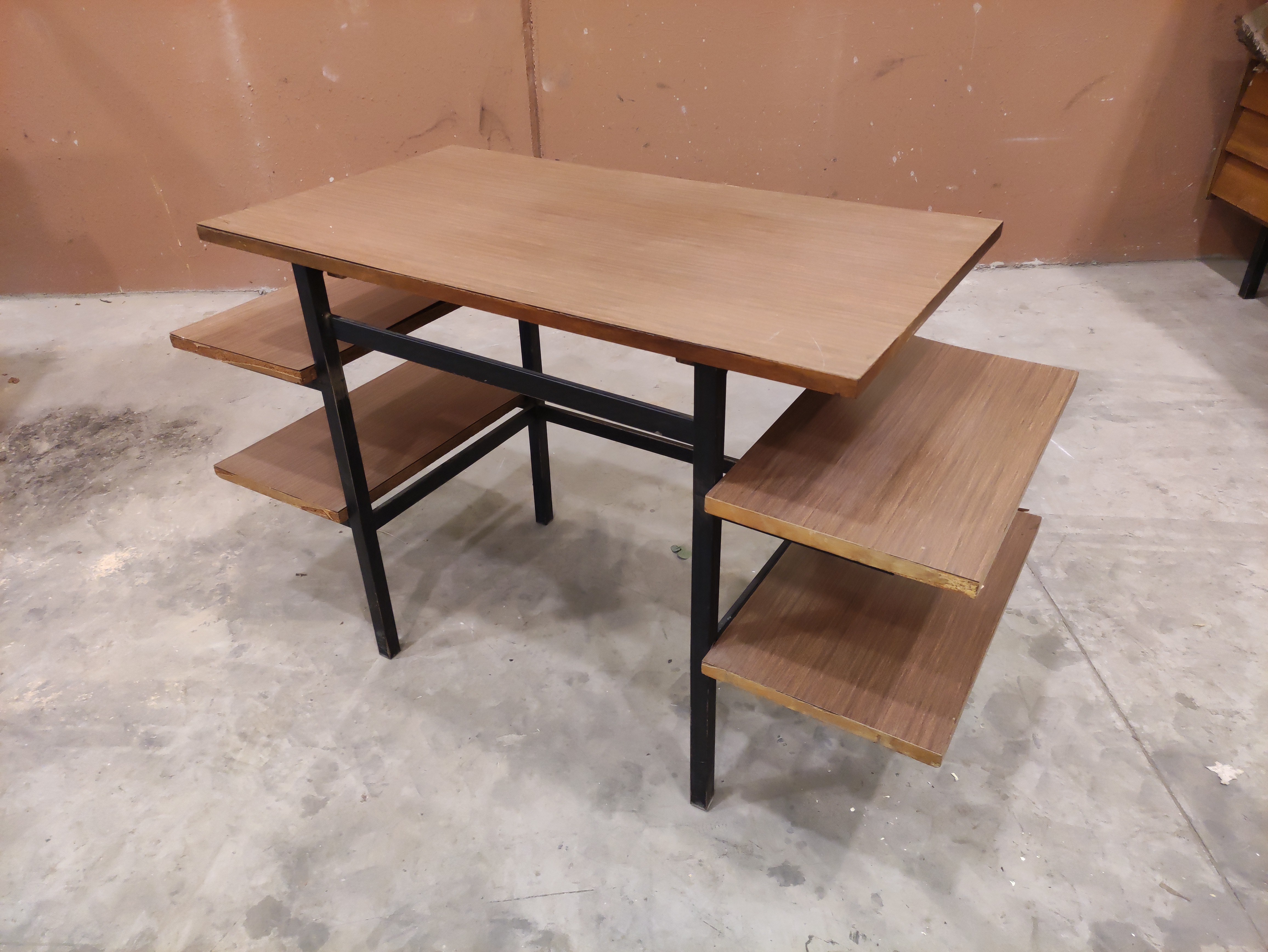 mesa oficina auxiliar madera metal 69.5x116x50 1u